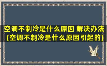 空调不制冷是什么原因 解决办法(空调不制冷是什么原因引起的)